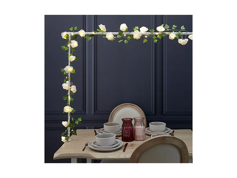 Guirlande Lumineuse 10 LED "Rose" 180cm Blanc