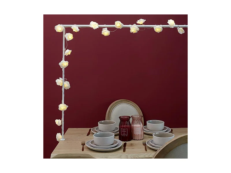 Guirlande Lumineuse 10 LED "Rose" 180cm Blanc