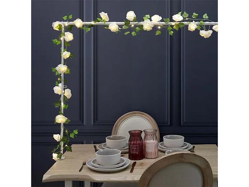 Guirlande Lumineuse 10 LED "Rose" 180cm Blanc