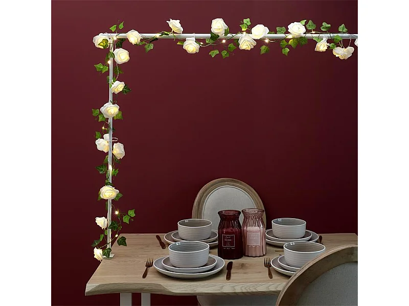 Guirlande Lumineuse 10 LED "Rose" 180cm Blanc