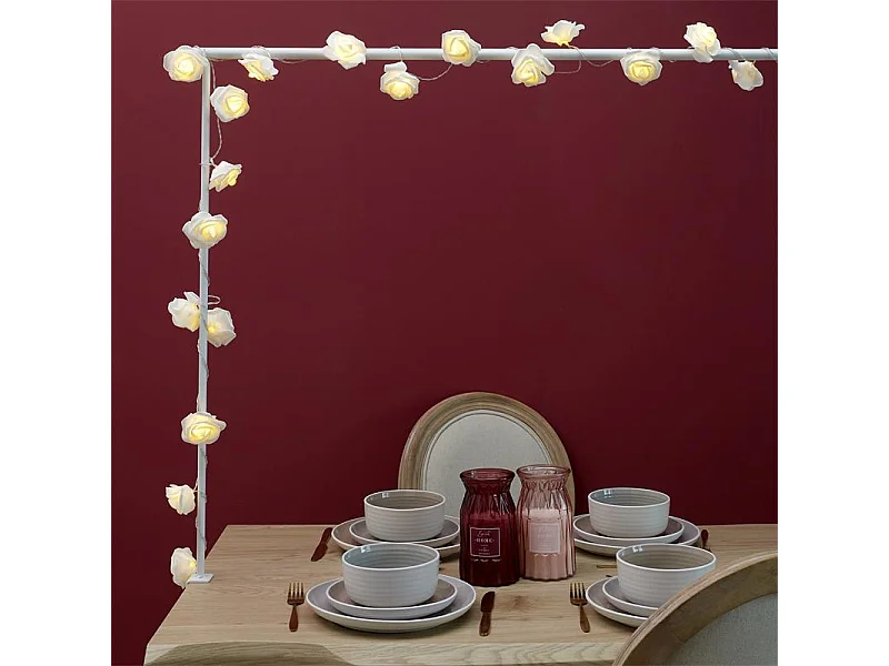 Guirlande Lumineuse 10 LED "Rose" 180cm Blanc