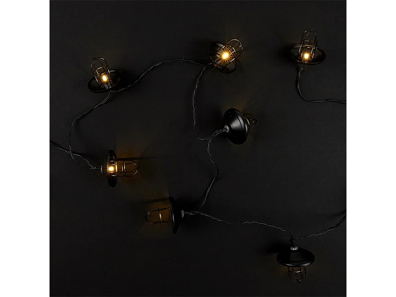 Guirlande Lumineuse 10 LED "Lanterne" 192cm Noir