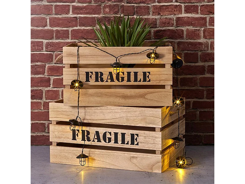 Guirlande Lumineuse 10 LED "Lanterne" 192cm Noir