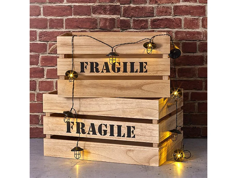 Guirlande Lumineuse 10 LED "Lanterne" 192cm Noir