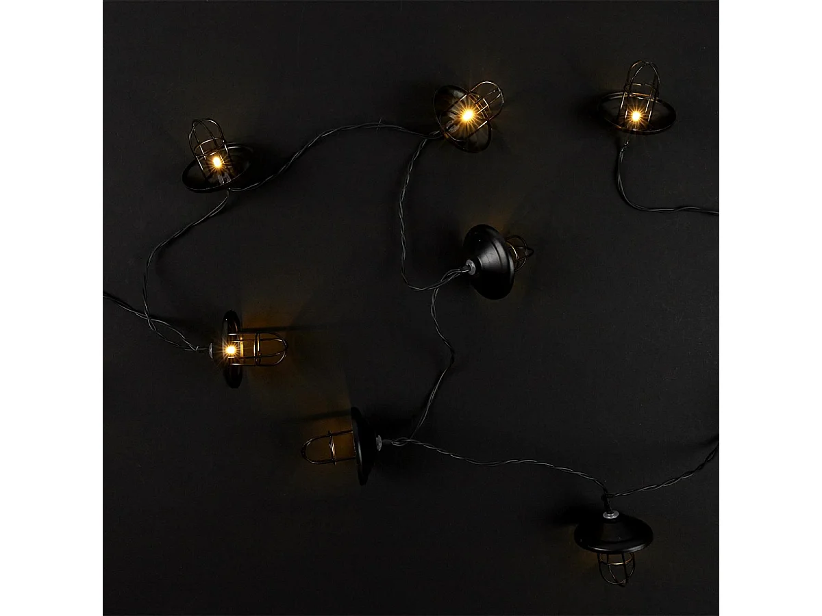 Guirlande Lumineuse 10 LED "Lanterne" 192cm Noir