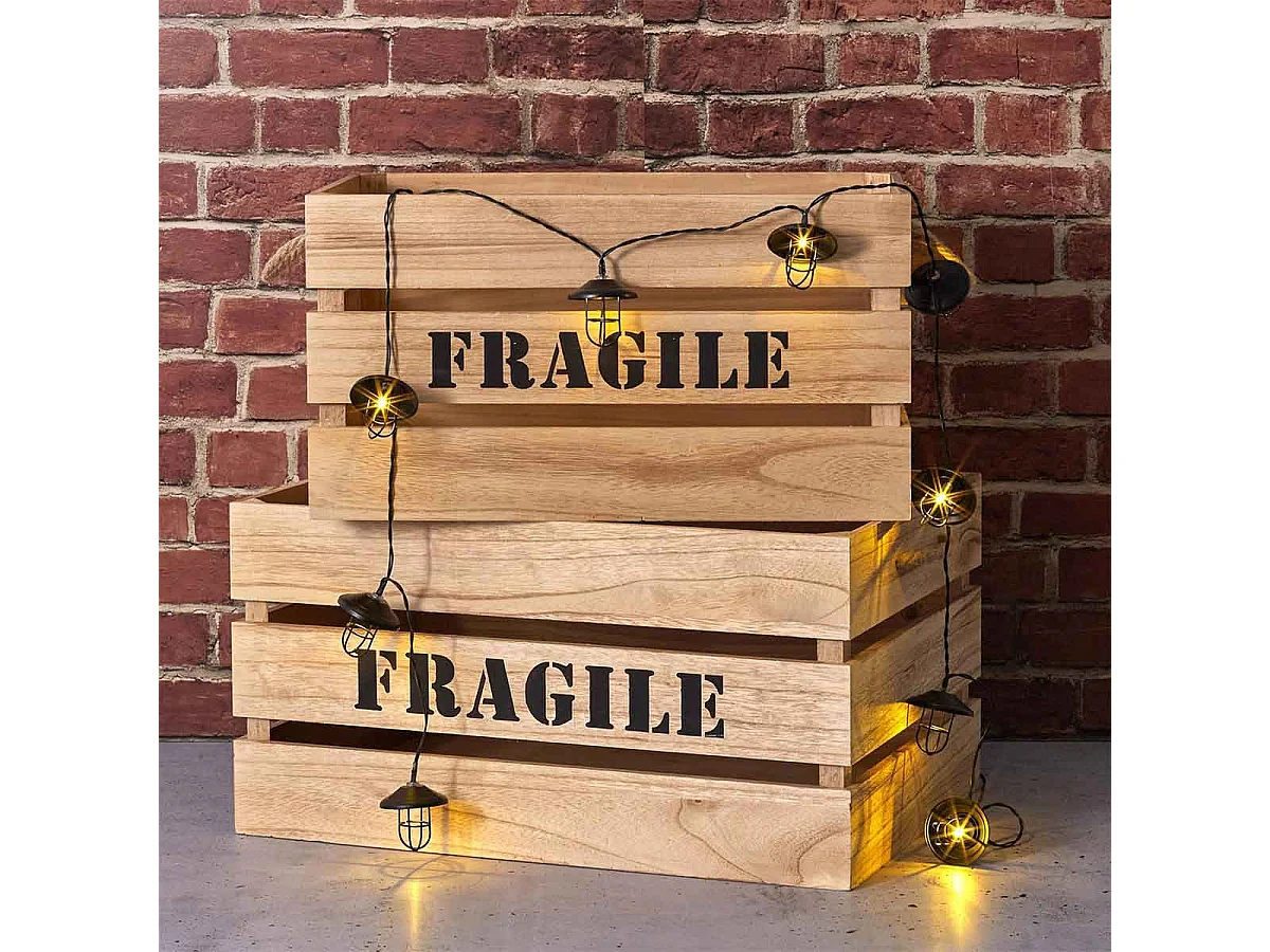 Guirlande Lumineuse 10 LED "Lanterne" 192cm Noir