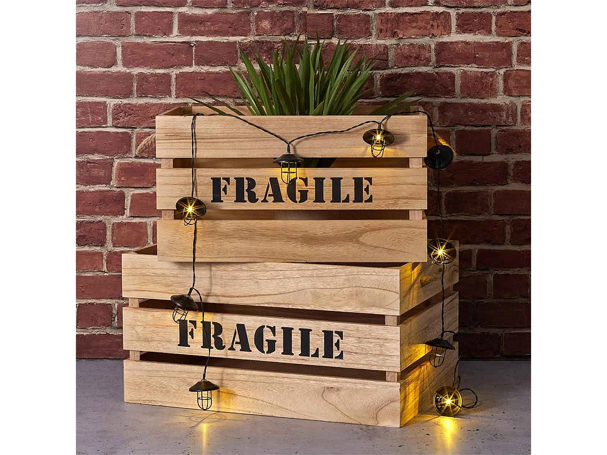 Guirlande Lumineuse 10 LED "Lanterne" 192cm Noir