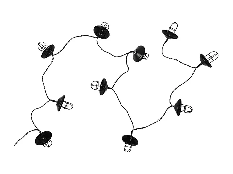 Guirlande Lumineuse 10 LED "Lanterne" 192cm Noir