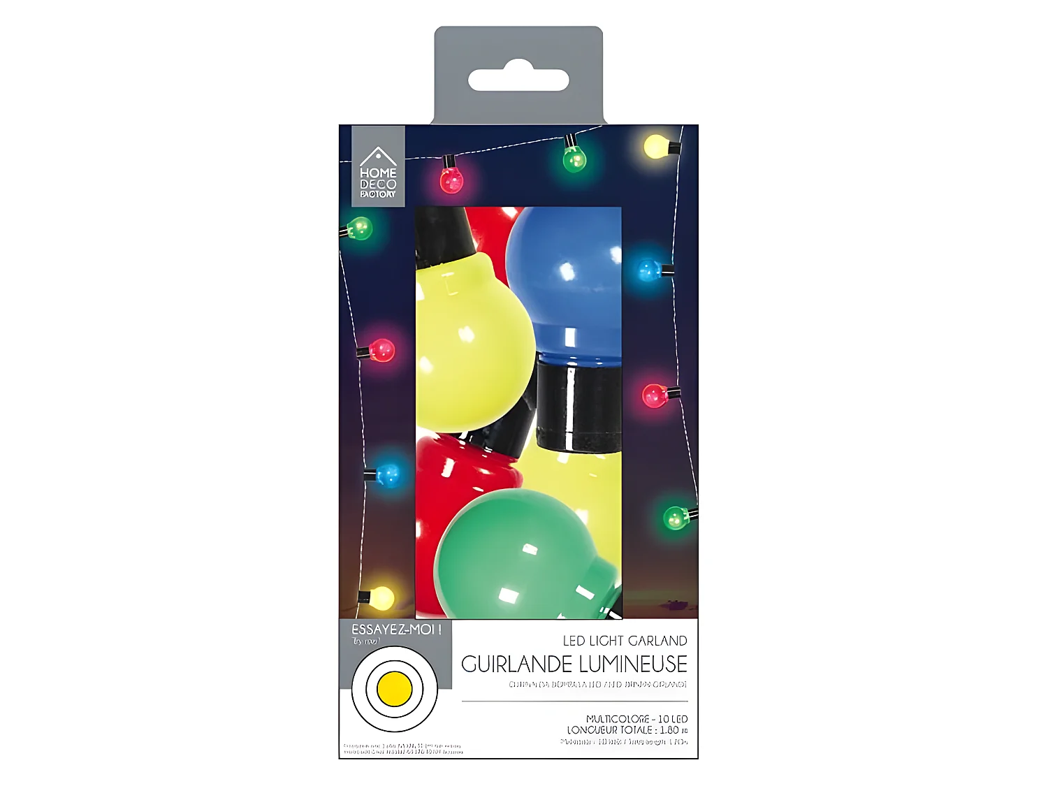 Guirlande Lumineuse Led "Boules" 180cm Multicolore
