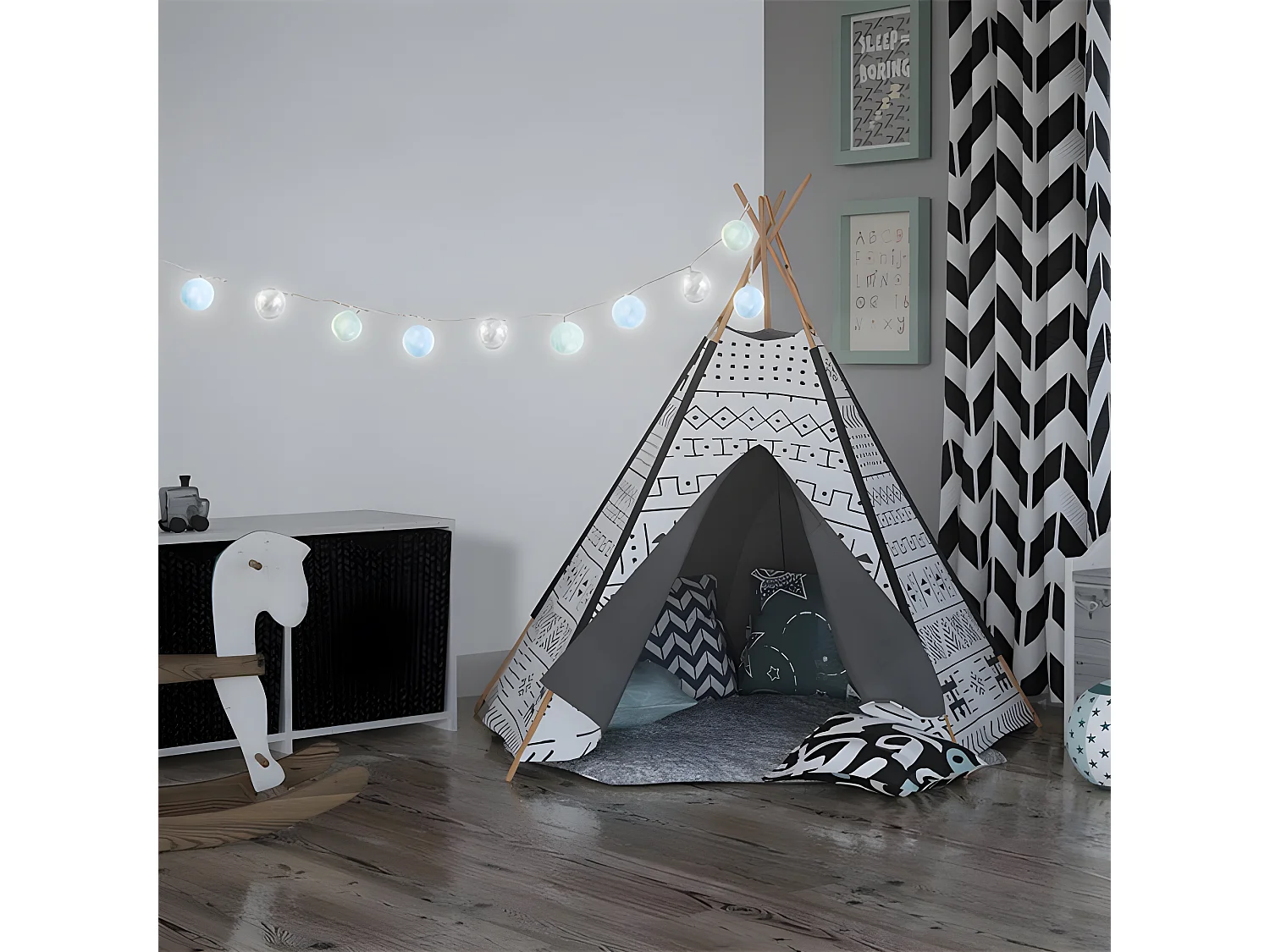 Guirlande Lumineuse à Led "10 Boules" 192cm Bleu