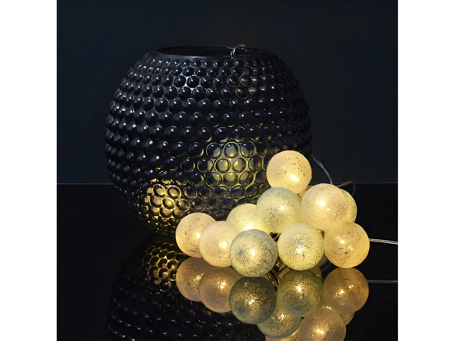 Guirlande Lumineuse Led "Boule" 360cm Blanc & Bleu