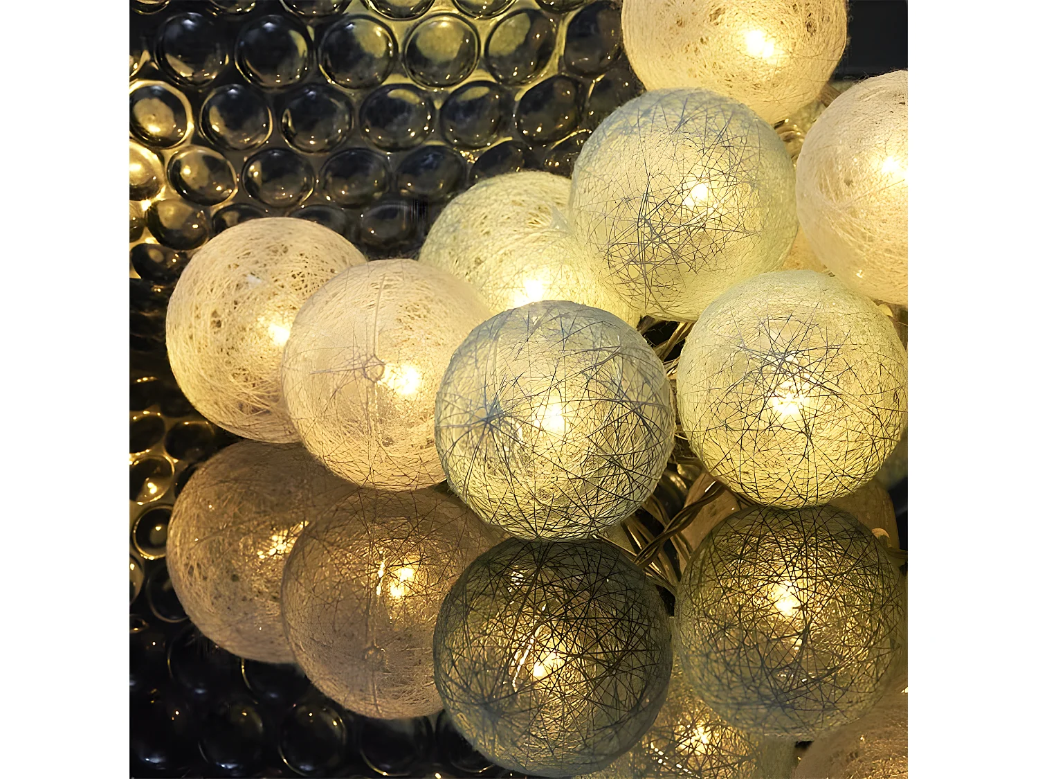 Guirlande Lumineuse Led "Boule" 360cm Blanc & Bleu