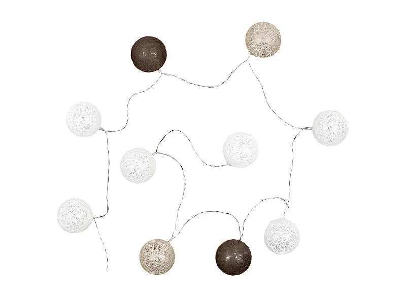 Guirlande Lumineuse à Led "10 Boules" 175cm Marron
