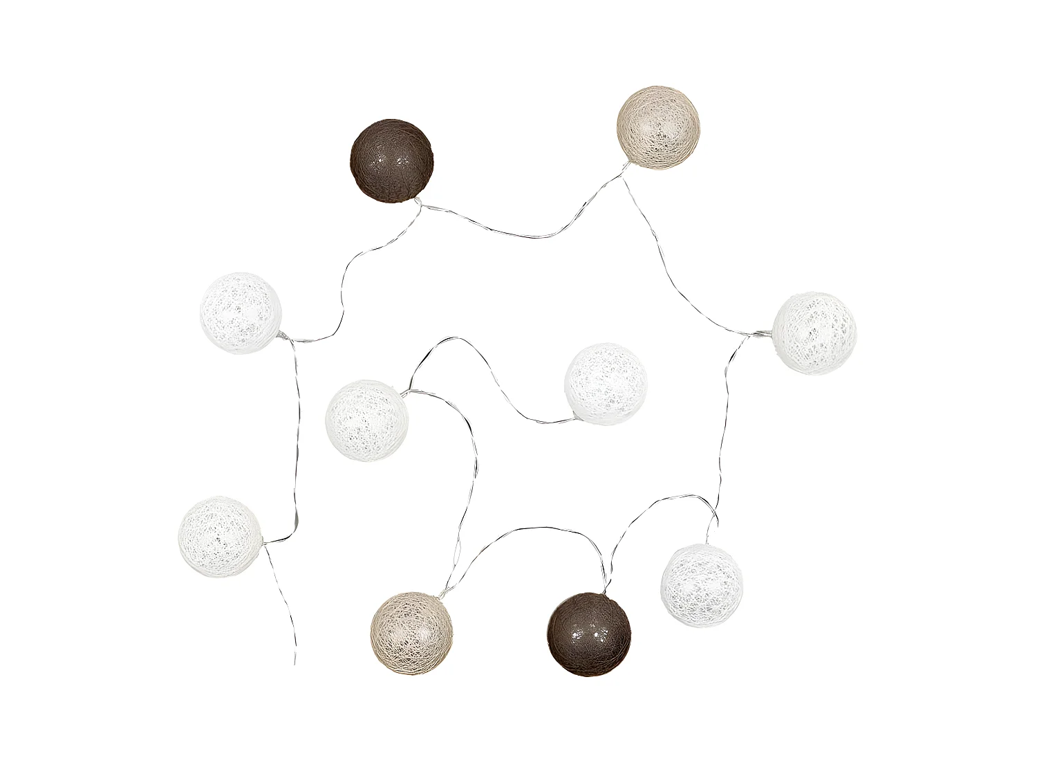 Guirlande Lumineuse à Led "10 Boules" 175cm Marron
