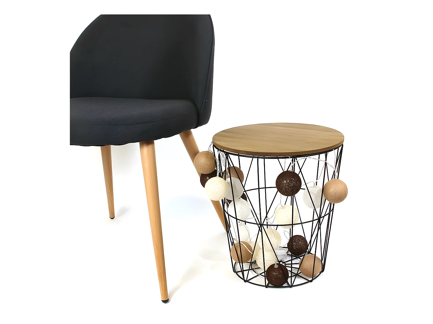 Guirlande Lumineuse à Led "10 Boules" 175cm Marron