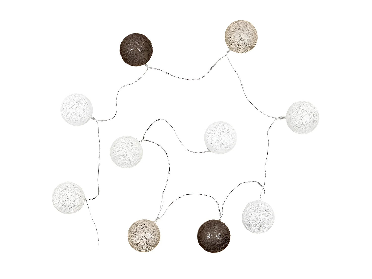 Guirlande Lumineuse à Led "10 Boules" 175cm Marron