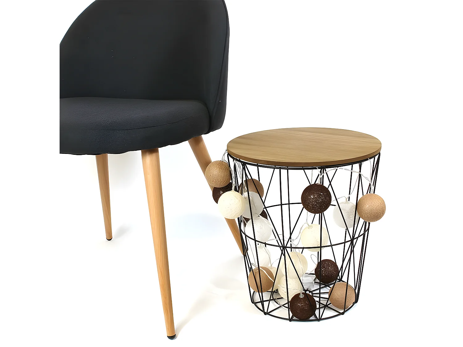 Guirlande Lumineuse à Led "10 Boules" 175cm Marron