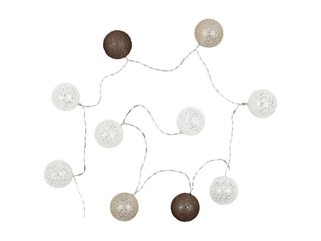 Guirlande Lumineuse à Led "10 Boules" 175cm Marron