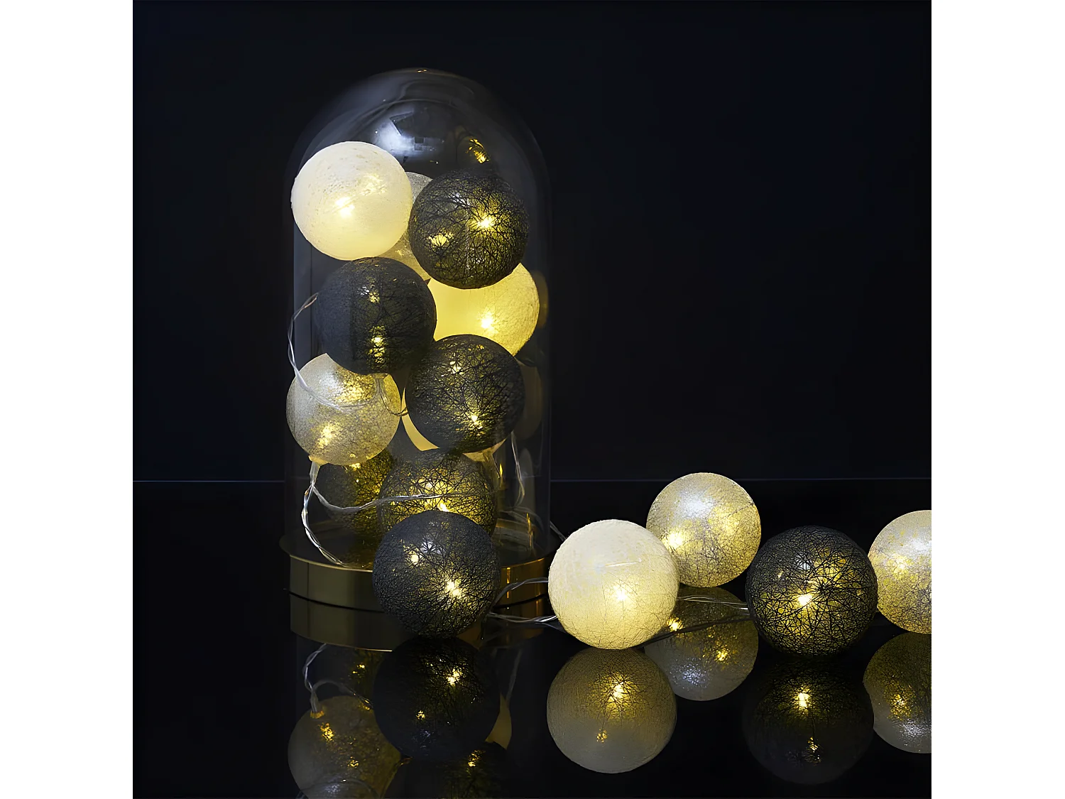 Guirlande Lumineuse Led "Boule" 360cm Bleu & Gris