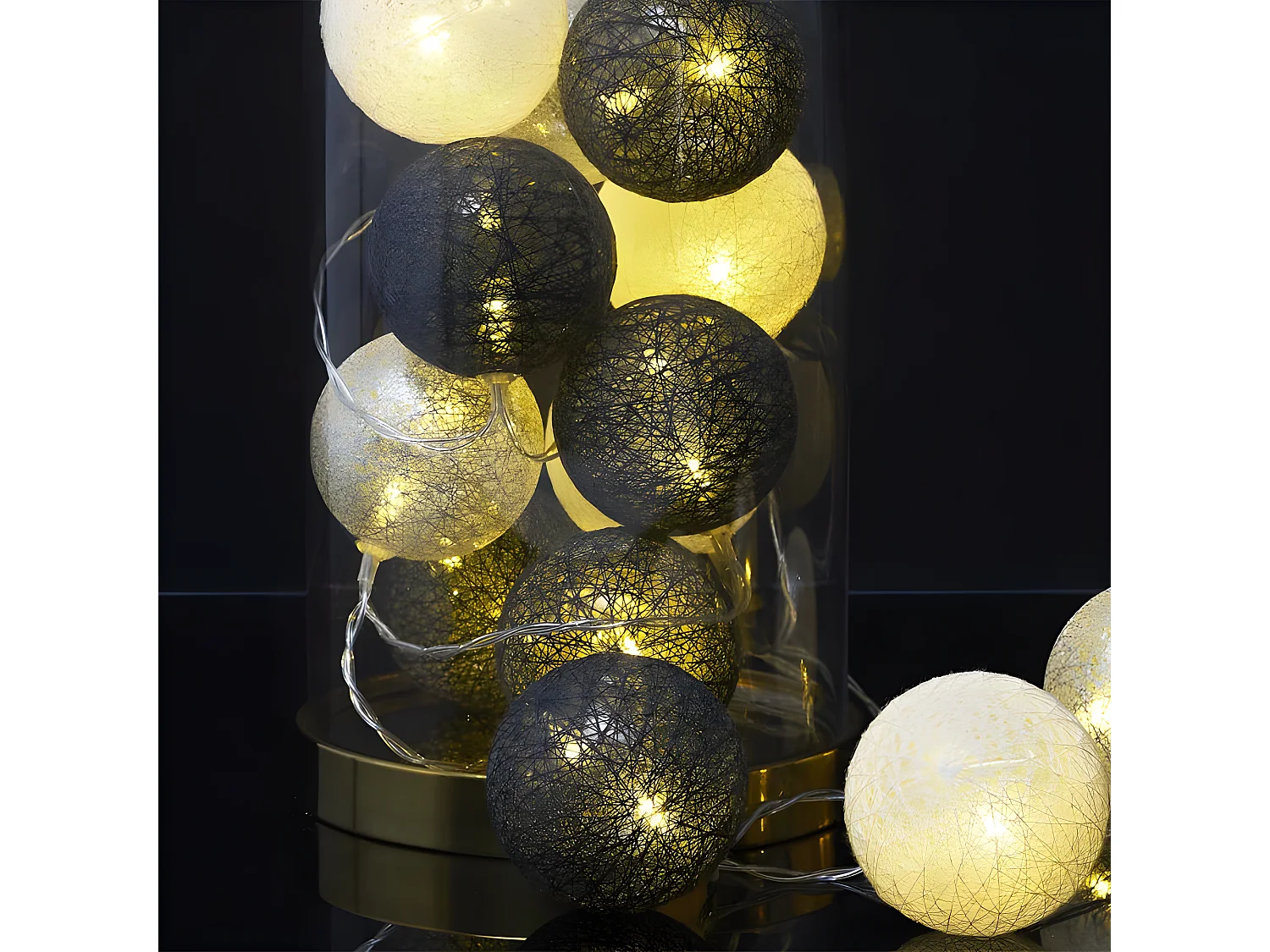 Guirlande Lumineuse Led "Boule" 360cm Bleu & Gris