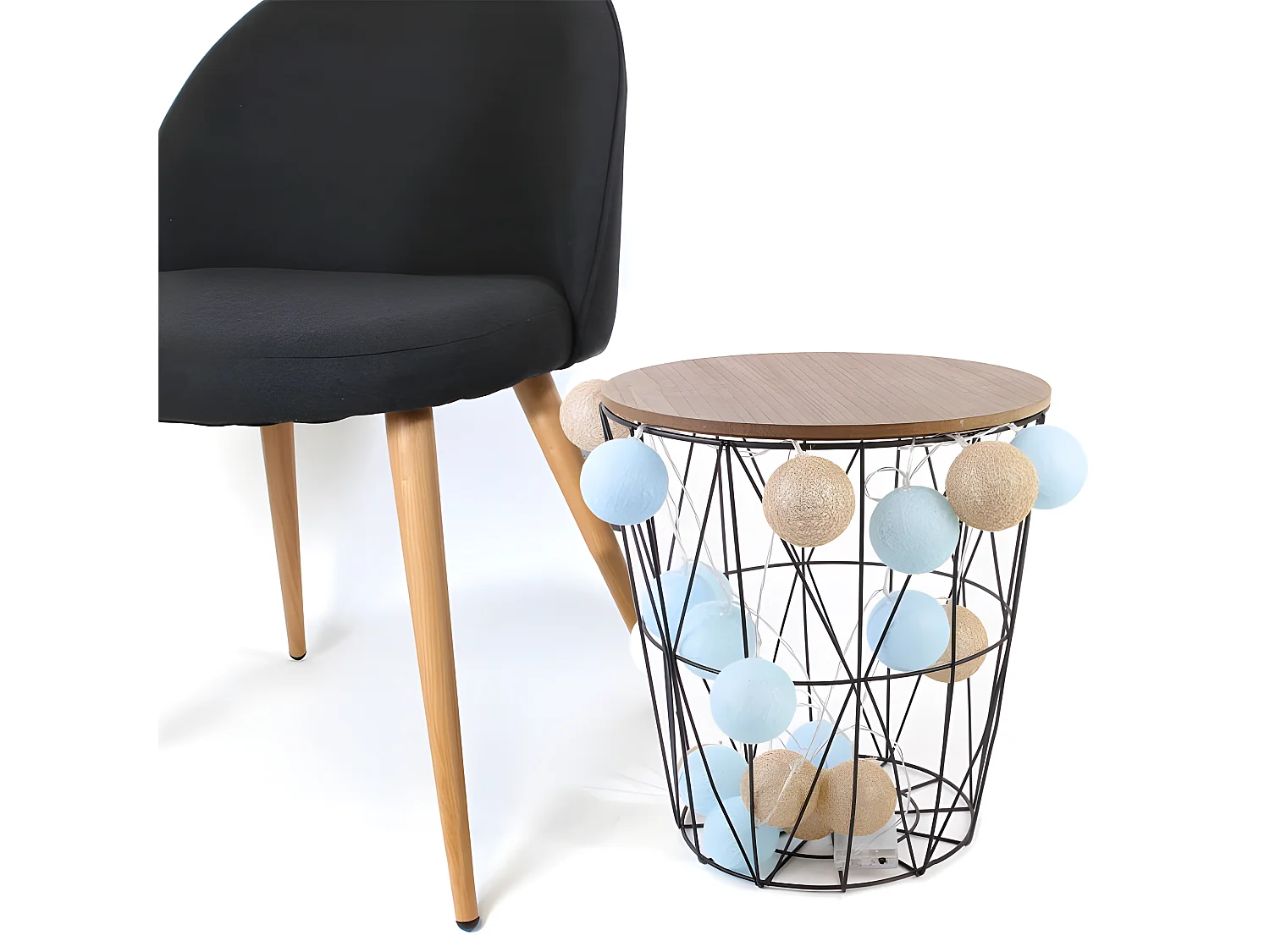 Guirlande Lumineuse à Led "20 Boules" 345cm Bleu & Or