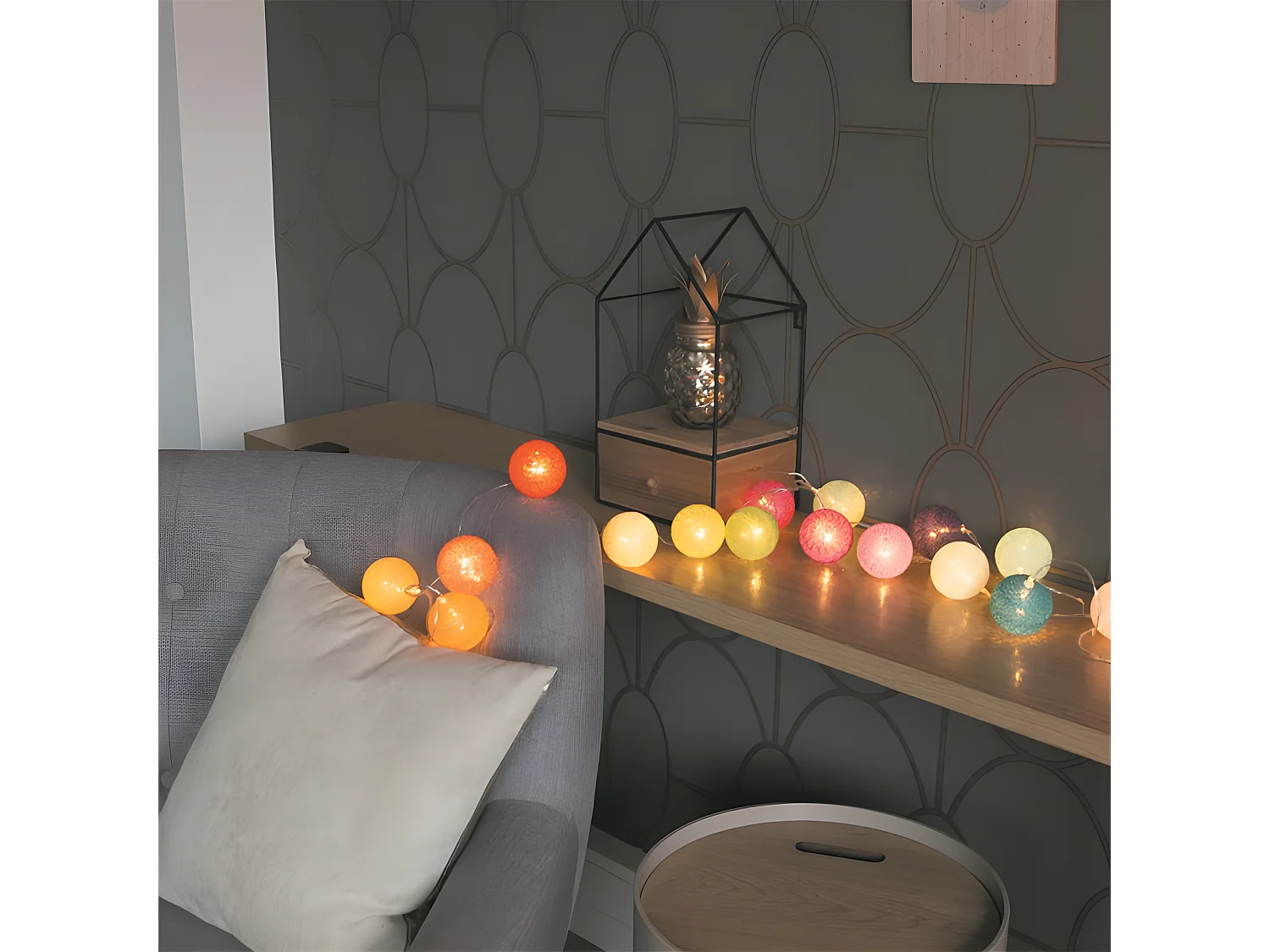 Guirlande Lumineuse à Led "20 Boules" 345cm Multicolore