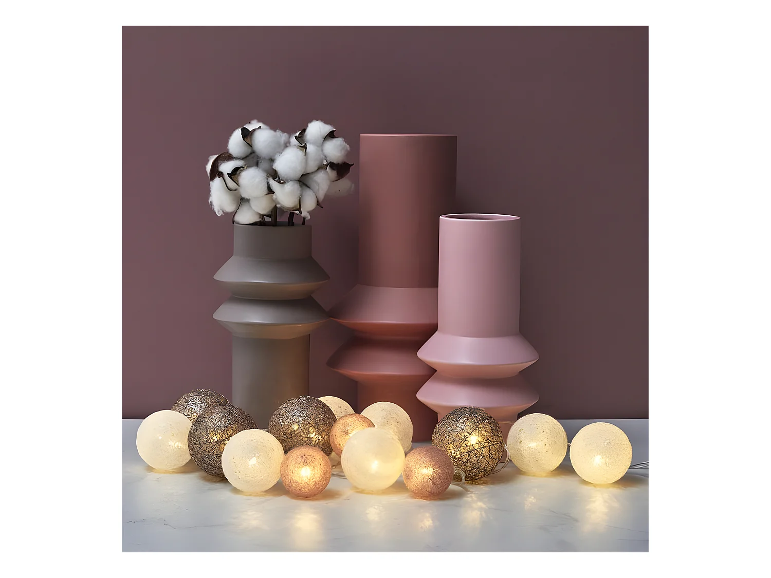 Guirlande Lumineuse Led "Boule" 360cm Rose