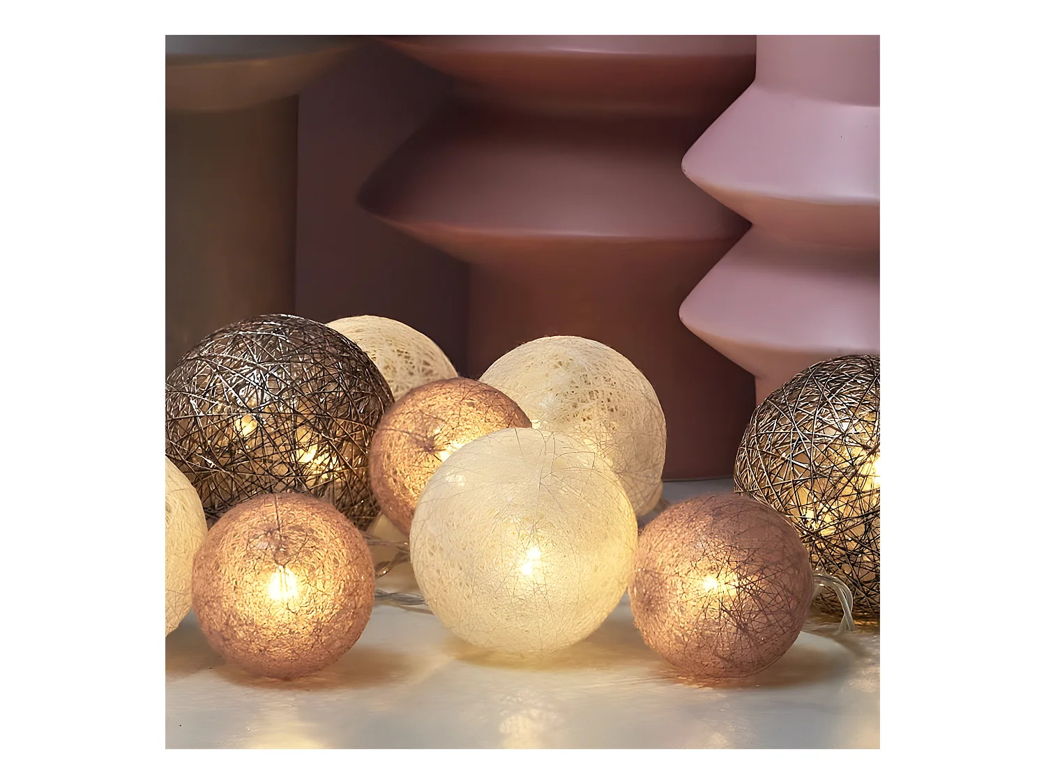 Guirlande Lumineuse Led "Boule" 360cm Rose