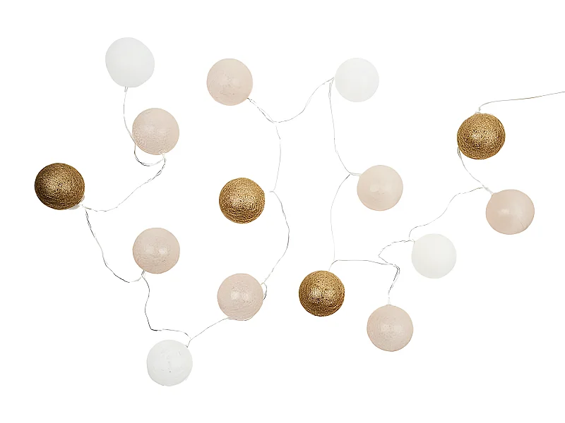 Guirlande Lumineuse Led "Boule" 360cm Blanc & Nude