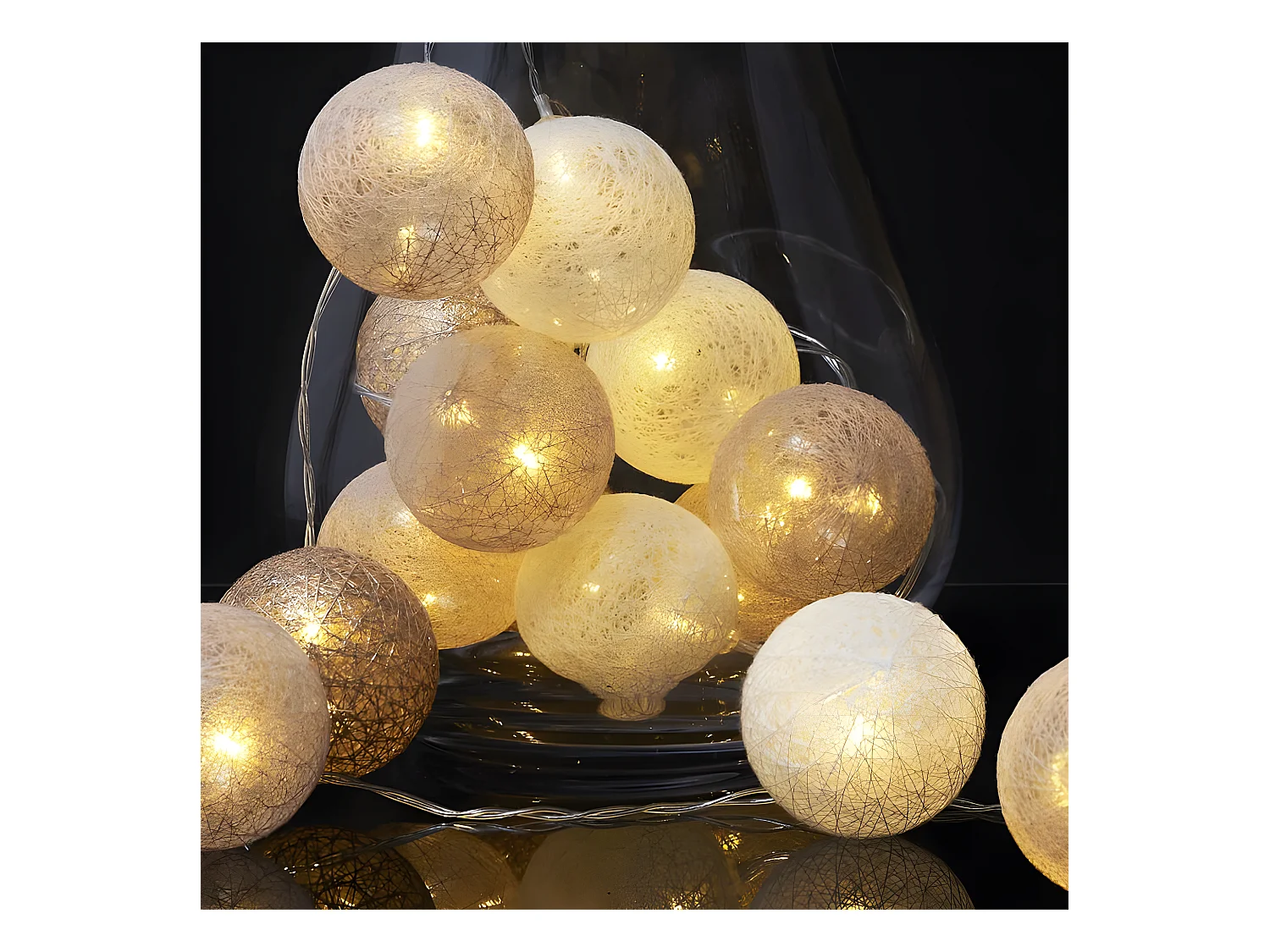 Guirlande Lumineuse Led "Boule" 360cm Blanc & Nude
