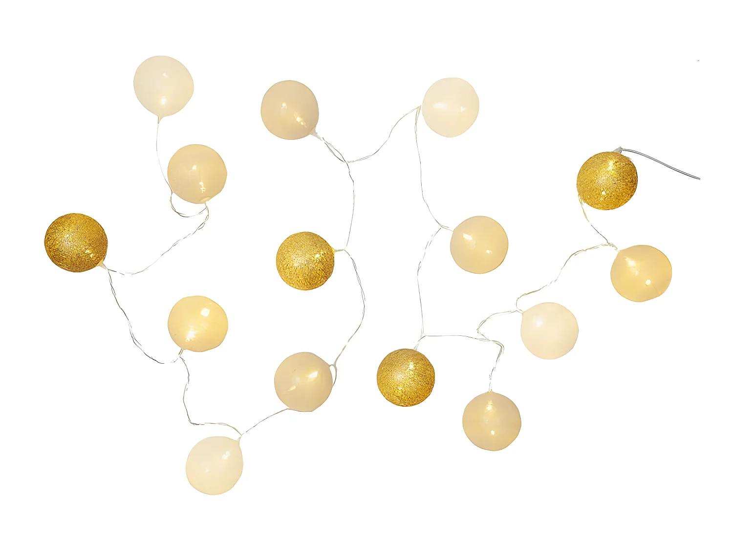 Guirlande Lumineuse Led "Boule" 360cm Blanc & Nude