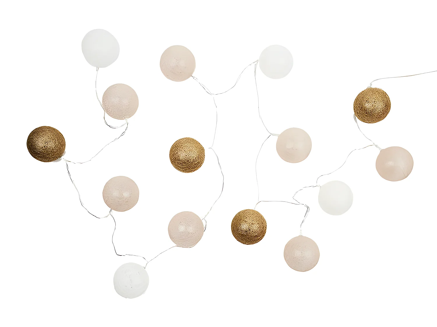 Guirlande Lumineuse Led "Boule" 360cm Blanc & Nude