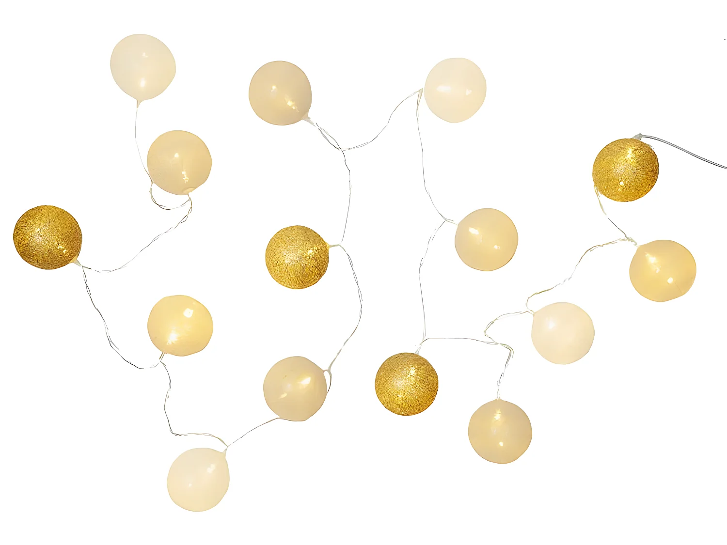 Guirlande Lumineuse Led "Boule" 360cm Blanc & Nude