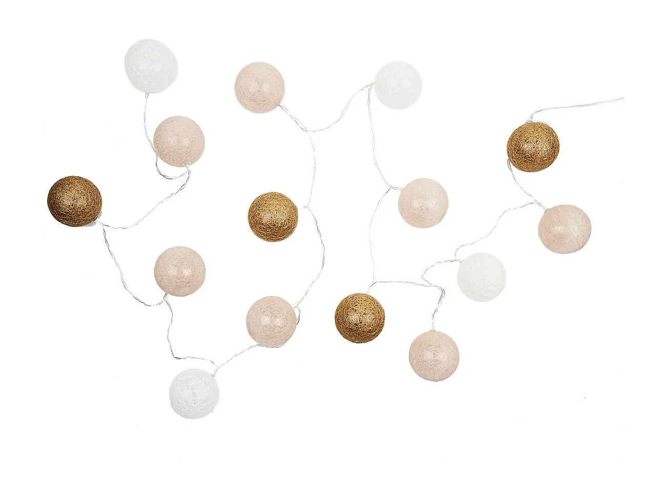 Guirlande Lumineuse Led "Boule" 360cm Blanc & Nude