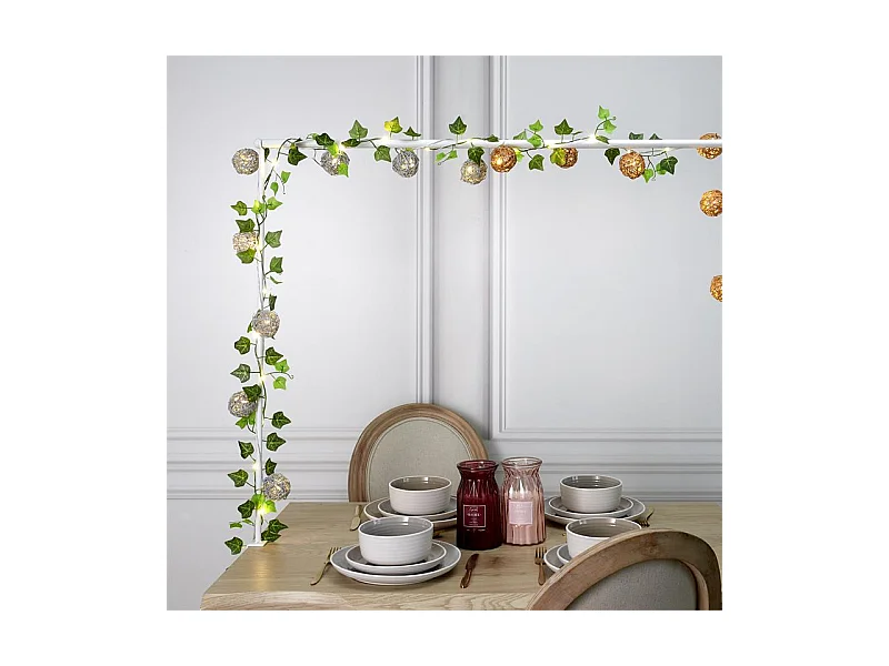 Guirlande Feuille 20 Led 2m Vert