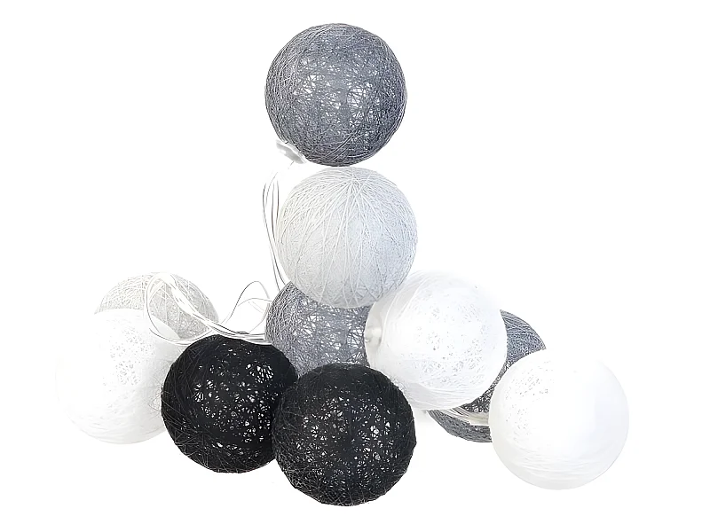 Guirlande Lumineuse à Led "10 Boules" 192cm Gris