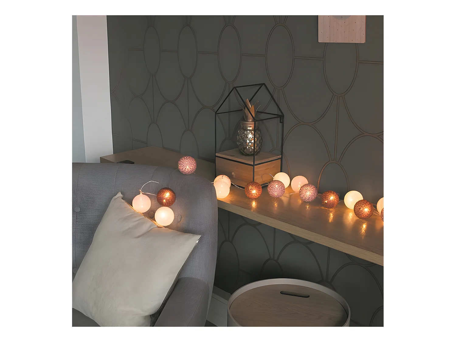 Guirlande Lumineuse Led "Hokkaido" 345cm Rose