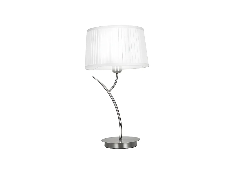 Lampada da tavolo con paralume bianco modello Magni 1 luce Cromo Fabrilamp