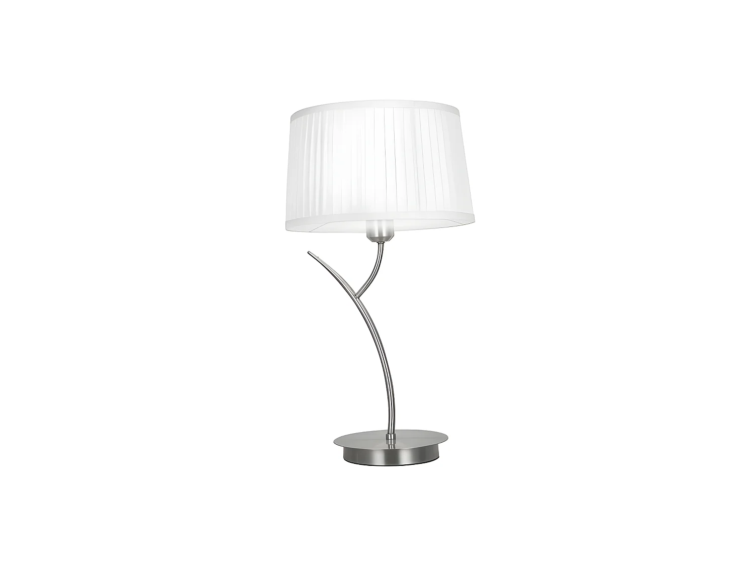 Lampe à poser avec abat-jour blanc Magni modèle 1 lumière Chrome Fabrilamp