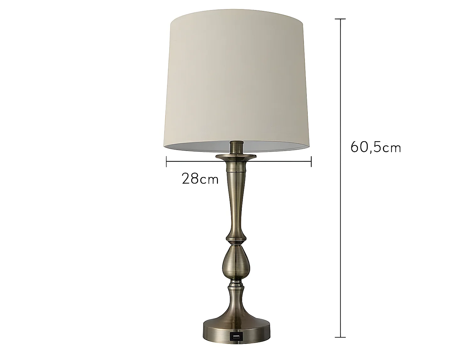 Sobremesa Con Puerto Usb Modelo Khalifa Cuero Con Pantalla