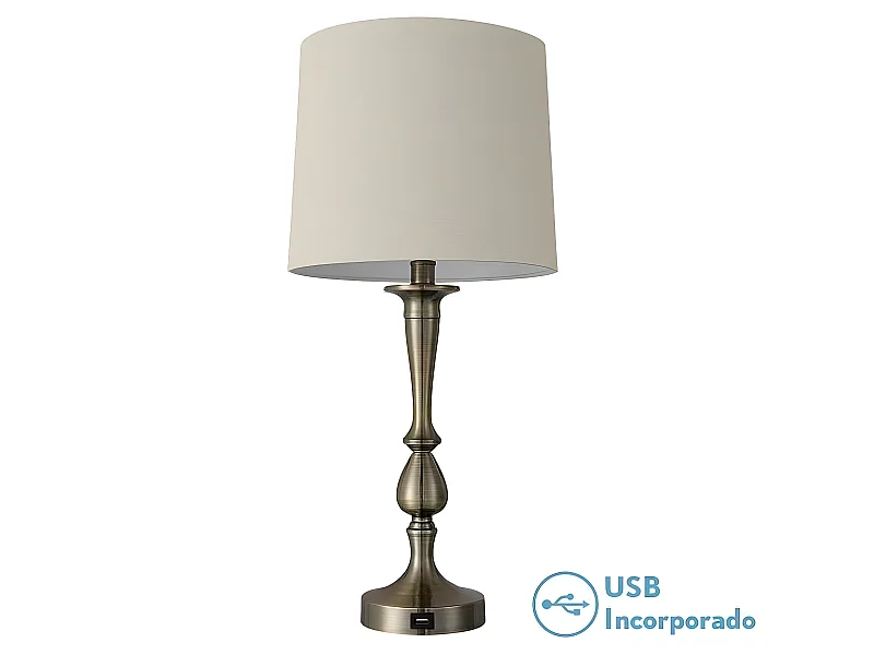 Bureau avec port USB modèle KHALIFA cuir avec écran FABRILAMP