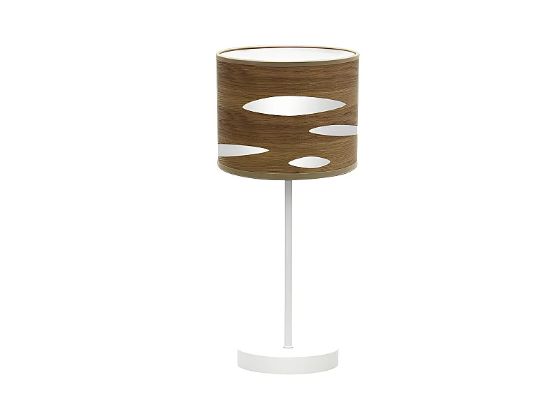 Scrivania con schermo in legno colore scuro Odra FABRILAMP