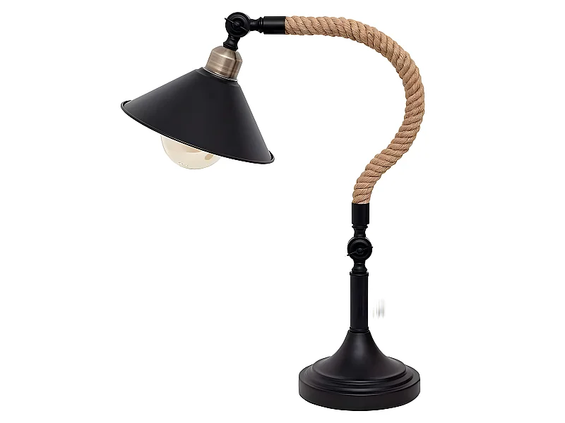 Modèle de bureau CABO noir avec écran métallique FABRILAMP