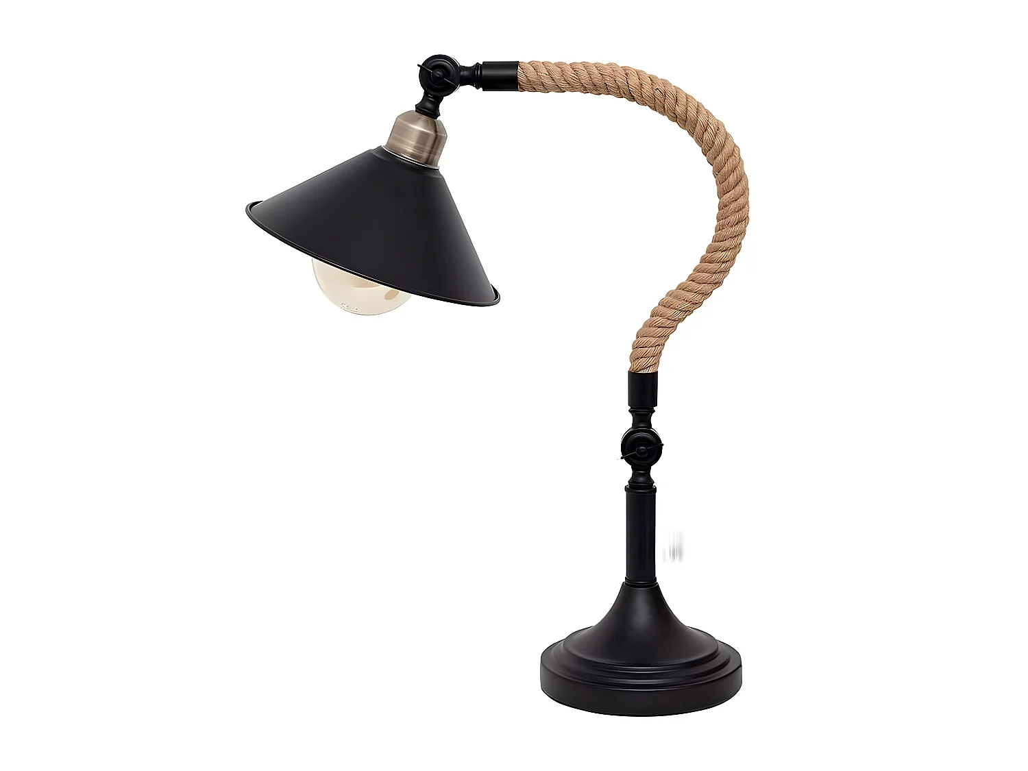 Modèle de bureau CABO noir avec écran métallique FABRILAMP