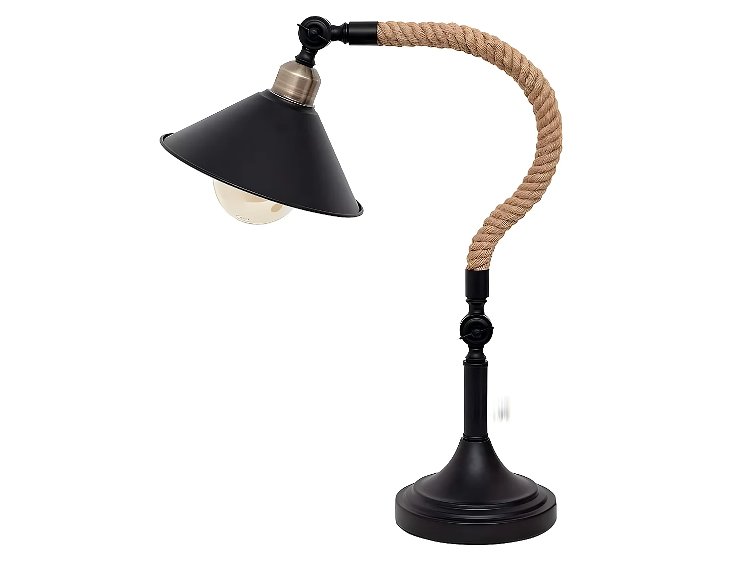 Modèle de bureau CABO noir avec écran métallique FABRILAMP