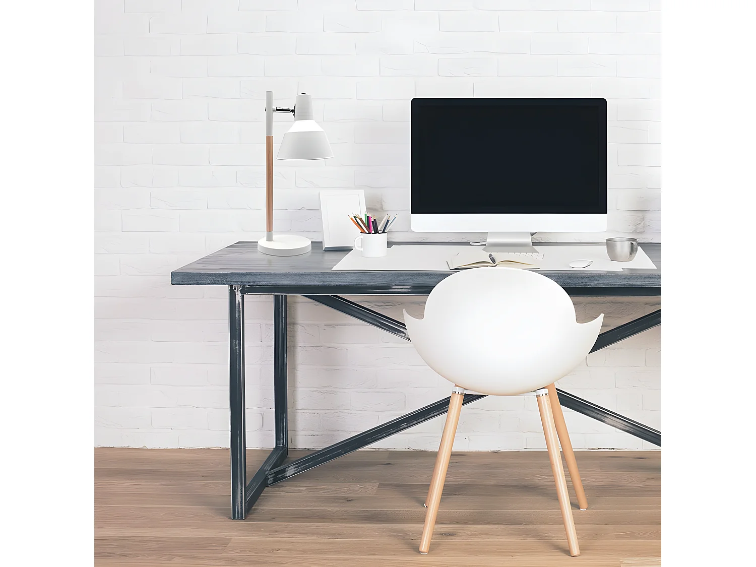 FABRILAMP flessografica da tavolo BASIL regolabile in bianco