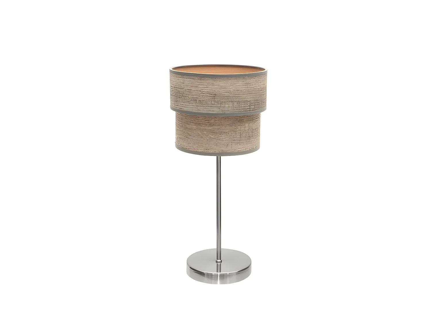 Table Nickel / bois Gris Double modèle Smile FABRILAMP