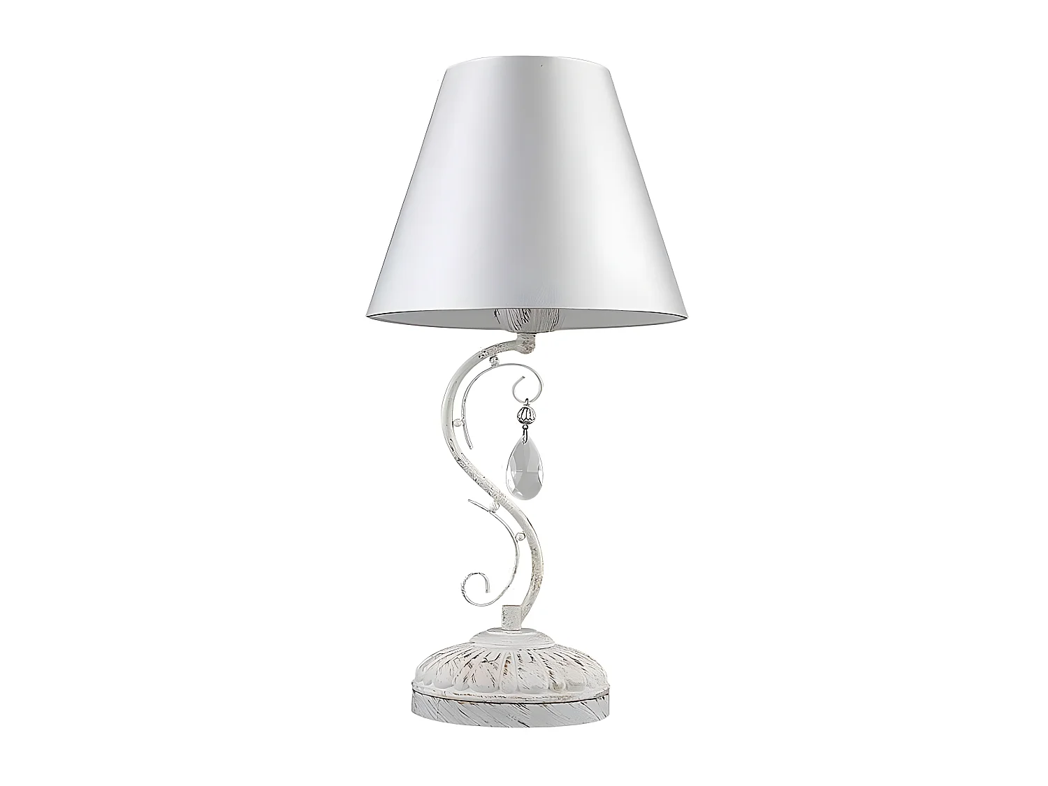 Bureau CLEMATIS blanc avec écran FABRILAMP