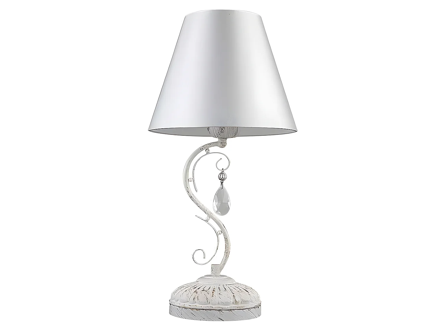 Bureau CLEMATIS blanc avec écran FABRILAMP