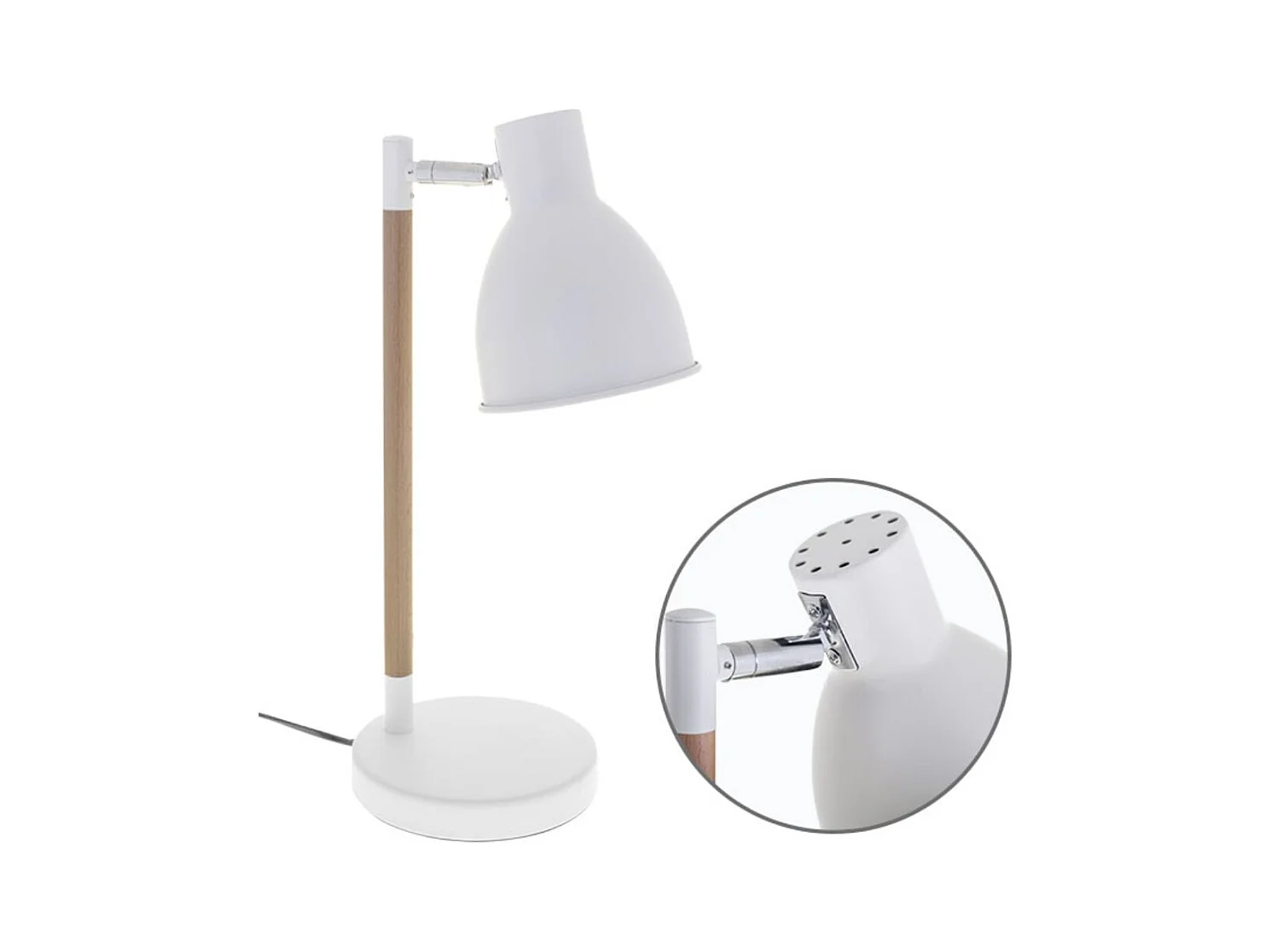 Lampara Flexo Modelo Delza Acabado Blanco De